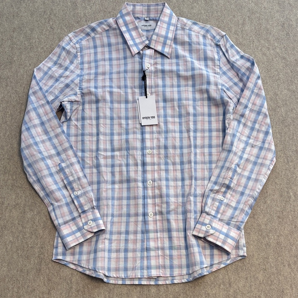 HYDEN YOO NEW YORK MEN'S PLAID BUTTON DOWN   SHIRT SIZE S (12)